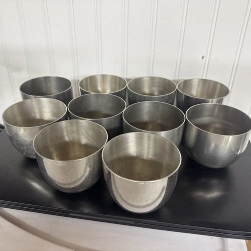 Set Of 10 Pewter Jefferson Cups 4 Revere And 4 Steiff P-50  2 5/8in High Quality