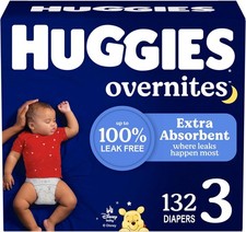 Huggies Size 3 Overnites Baby Diapers: Overnight Diapers, 3, White