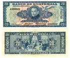 u Reproduction Note Guatemala 20 Quetzales 1955 Pick #33   2448R