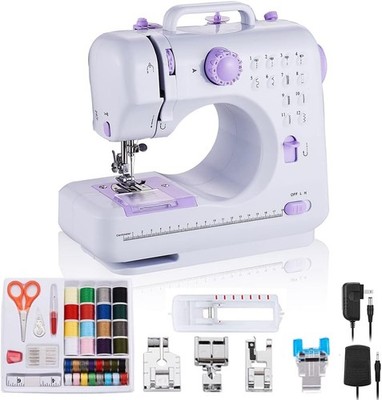 rxmeili Mini Electric Sewing Machine 12 Stitches Foot Pedal