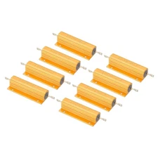 100W 5K Ohm Aluminum Shell Resistor, 8 Pack Aluminum Housing Resistor, Golden