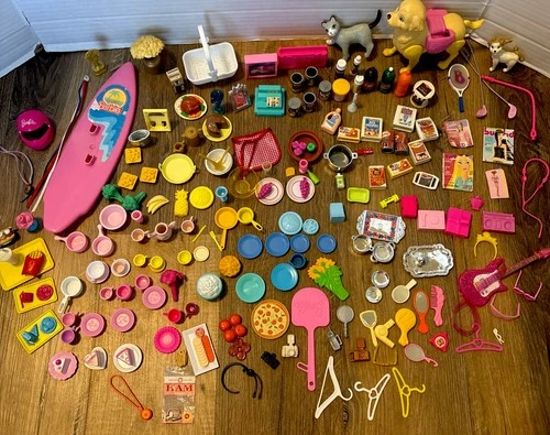 Barbie Vintage Accessories Lot Food Groceries Dishes Pets Sports & More