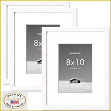 Venusmiles 8x10 Picture Frame w/ 5x7 Mat, 3-Pack, Wall/Tabletop Display