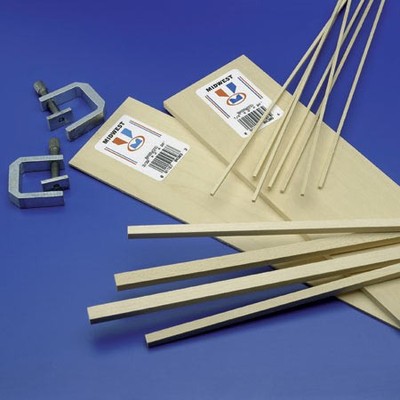 Midwest Products Co. Basswood Sheets 3/16x3x24 10 MID4305 Wood Building Supplies