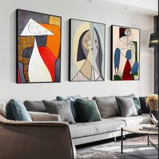 Wall Art Minimalist Canvas Decor Set of 3,Black Framed Abstract Paintings Art,Mo