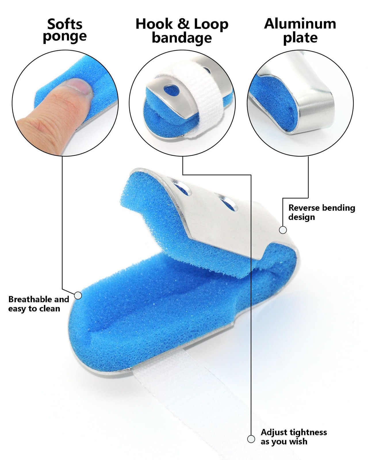 TAROYQASUL Pinky Finger Splints, 3 PCS Metal Finger Splint Support ...