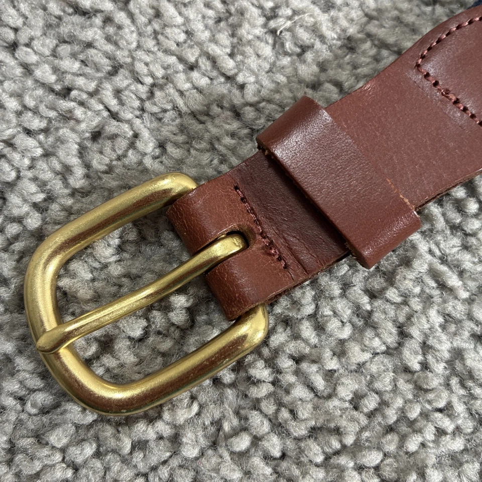 Leather Man Limited USA Flag Navy Blue Brown Leather Belt Men’s 30 - Image 4 of 4