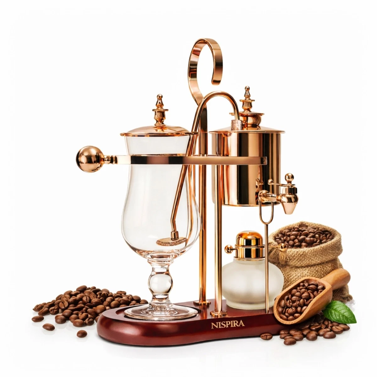 Cafetera al vacío manual de cobre vintage Belgian Balance Syphon