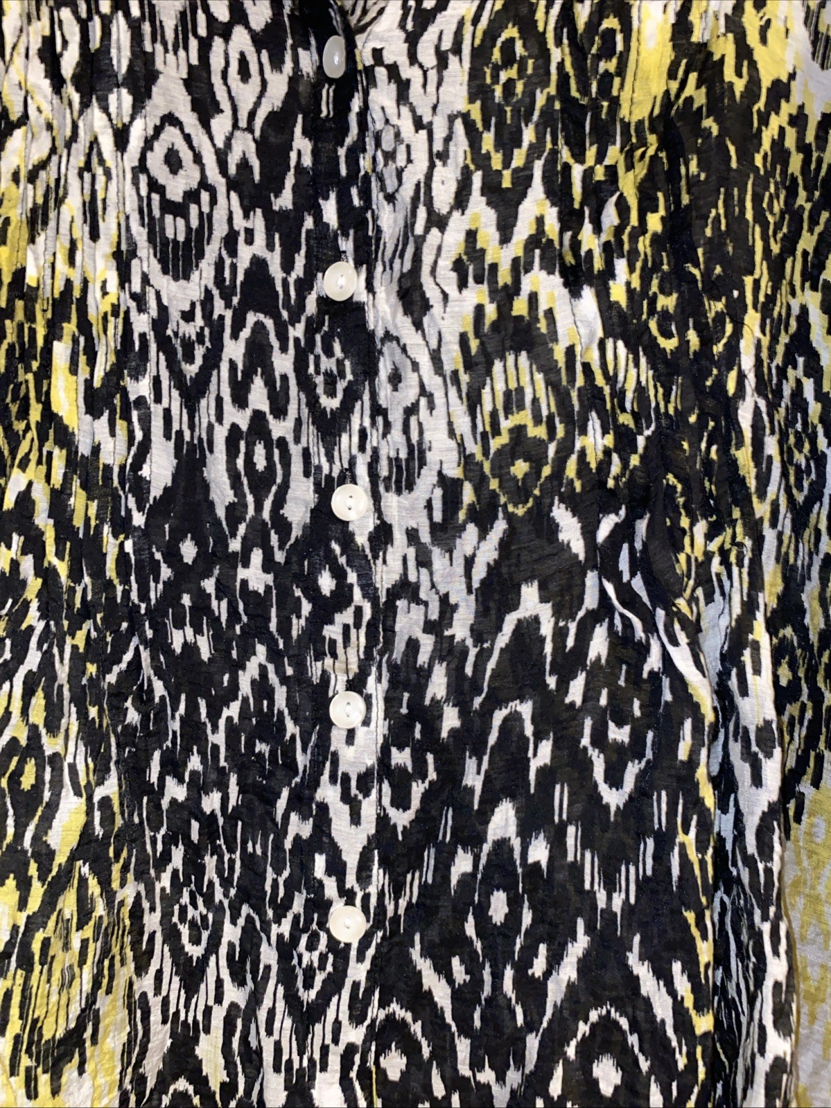 Ruby Rd Black White Yellow  Button Up Blouse Top … - image 2