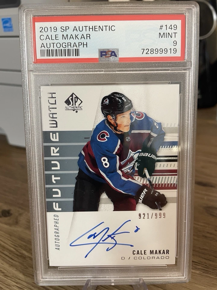 2019-20 UD SP Authentic #149 Cale Makar Future Watch Rookie PSA 9 Mint - Image 3 of 4