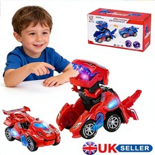 DINOSAUR QUAD BIKE TRANSFORMERS ROBOT BUMP & GO CAR LIGHTS SOUND BOYS GIRLS TOYS