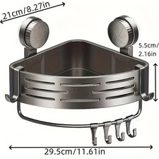 Space-Saving Suction Cup Bathroom Shelf   No Drill Wall Mount, Strong Triangle