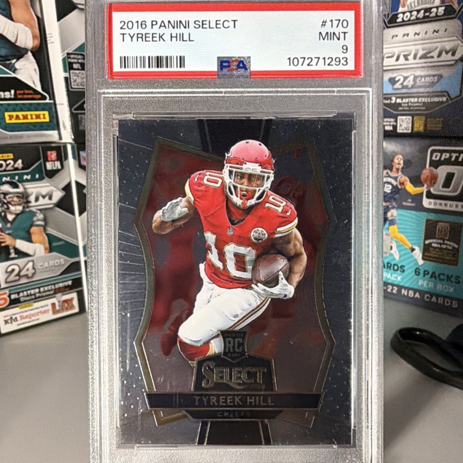 2016 Panini Select Rookie Tyreek Hill #170 PSA 9 Chiefs NFL Football