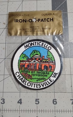 Virginia Travel Souvenir Patch Bagged Unused Monticello Charlottesville