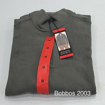 Banana Republic Men's 1/4 Zip Pullover Sweatshirt, Green, Size M