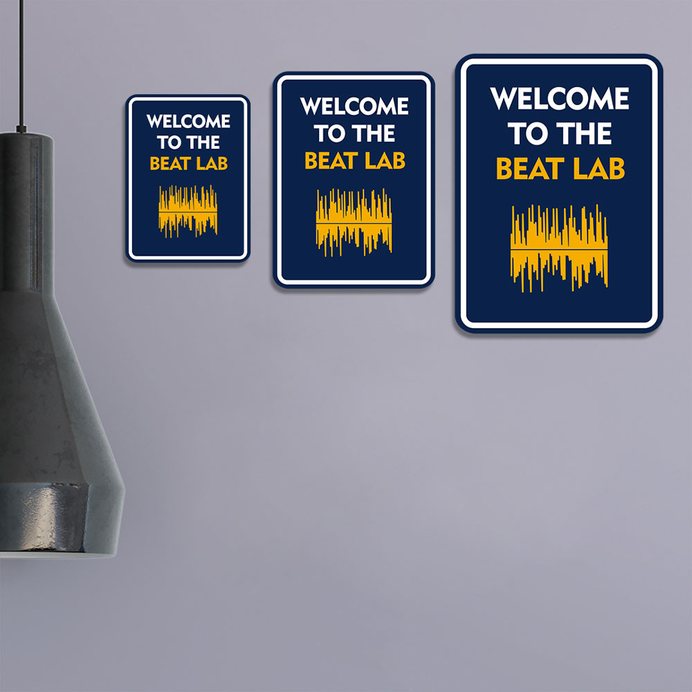 Portrait Round Plus Welcome to the Beat Lab Wall or Door Sign