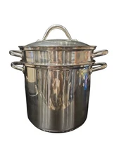 Food Network 10 Qt Stainless Steel Stock Pot w/ Steamer Insert & Glass Lid