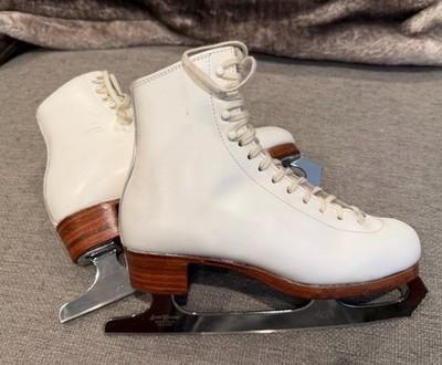 RIEDELL 220 White Figure Ice Skates Wilson Sheffield CORONATION ACE Blades 4-1/2