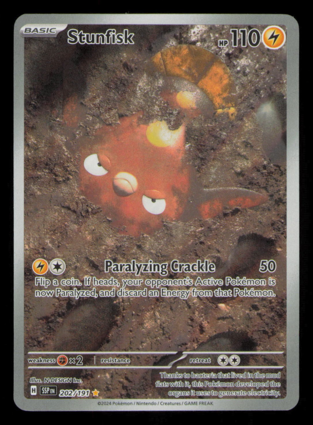 Stunfisk - Illustration Rare SV08: Surging Sparks 202/191 NM