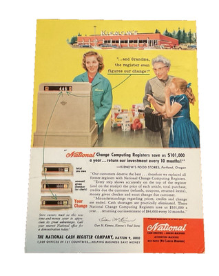 Kienows Portland Oregon Natioanal Cash Register NCR Auto Change Postcard H6
