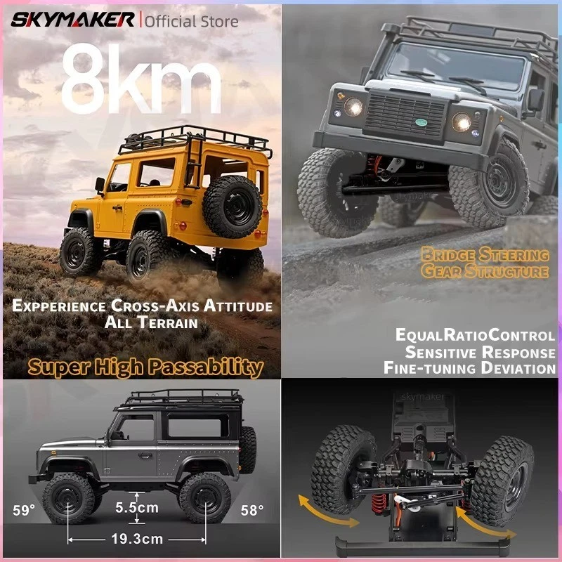 MN99S MN98 1:12 RC Rock Crawler 4WD 2.4G RTR Auto Fuoristrada Defender 2024 - Immagine 3 di 4