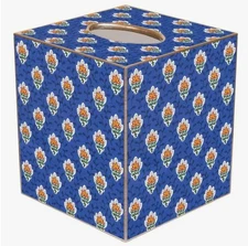 MARYE-KELLEY, 'AVIGNON' FRENCH PROVENCIAL, VIVID BLUE, 5" CUBED TISSUE BOX COVER