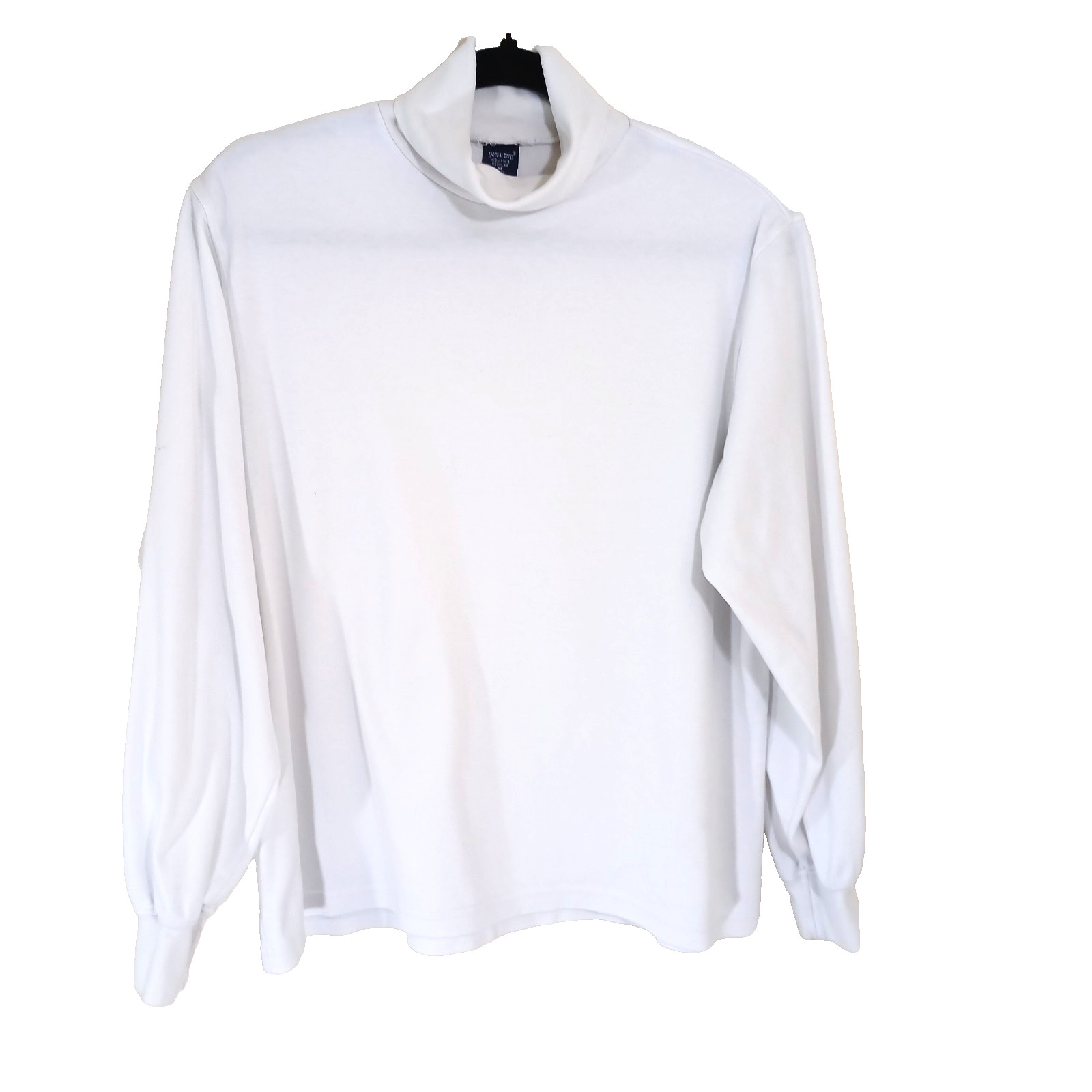 Lands' End M 10-12 Long-Sleeved Mock Turtleneck Pull On Shirt White Layering