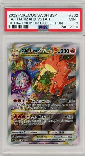 2022 Pokemon SWSH BSP Ultra Premium Collection UPC #262 FA Charizard VSTAR PSA 9
