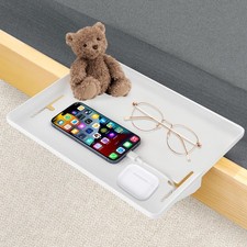 Bed Shelf Clip on Bedside for Bunk & Top White, White 