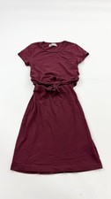 Urban Outfitters Dress Womens XS Burgundy Tie Front T-Shirt Short Sleeve Cotton