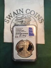 2016 W American Silver Eagle Lettered Edge NGC PF70 Moy Signature. EO109