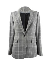 Calvin Klein Women's Plaid One-Button Blazer