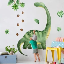 Large Dinosaur Wall Stickers Decals for Boys Room,3D Watercolor Dinosaur Room...