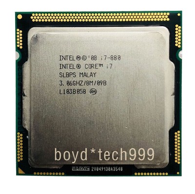   Core i7 Quad Core i7-880 CPU 3.06GHz 8 threads LGA1156 3067 MHz Processor #F14