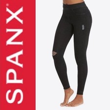 SPANX FAB Distressed Ankle Skinny Pull On Jeans 20213R in Vintage Black Large