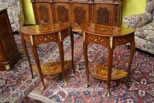 Coppia tavolini-comodini mezzo giro stile Luigi XV