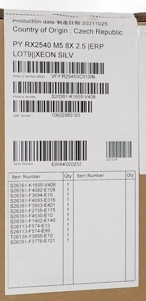 NEW Fujitsu Primergy RX2540 M5 Eight-Core Silver 4208 16GB RAM 8-Bay 2U Server - Image 3 of 4