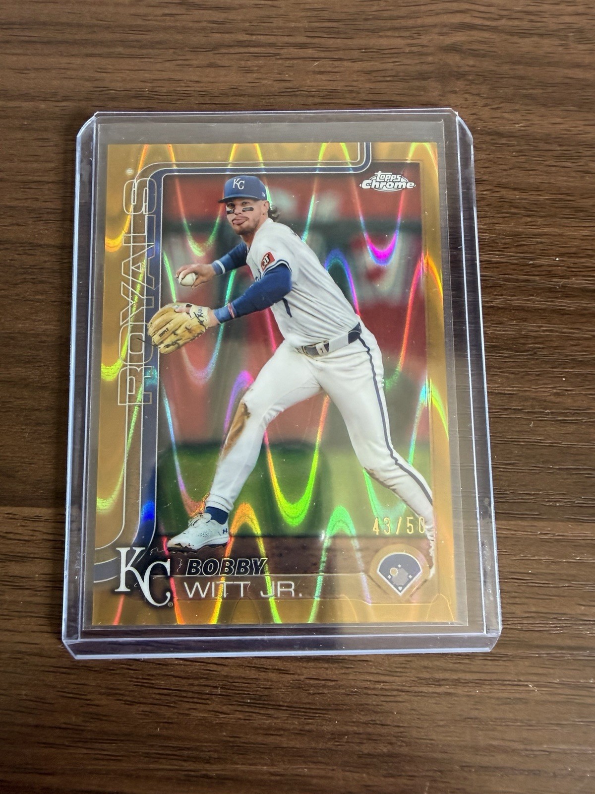 Topps Chrome 2025 Bobby Witt Jr. Gold RayWave Refractor #93 /50