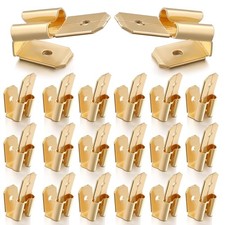 25 Pcs Piggyback Spade Connectors,3 Way Adapter Dual Male to Single Female Brass