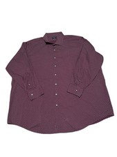 Shaquille O  Neal Men  s Burgundy Cooling Stretch Big Fit Button Down Shirt XLG