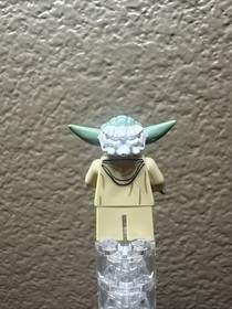 LEGO Star Wars Yoda Clone Wars White Hair Printed Back minifigure sw0446 L35
