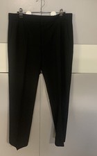 Women's Straight-Leg Dress Pants Black Solid Flat Front Regular Size 6