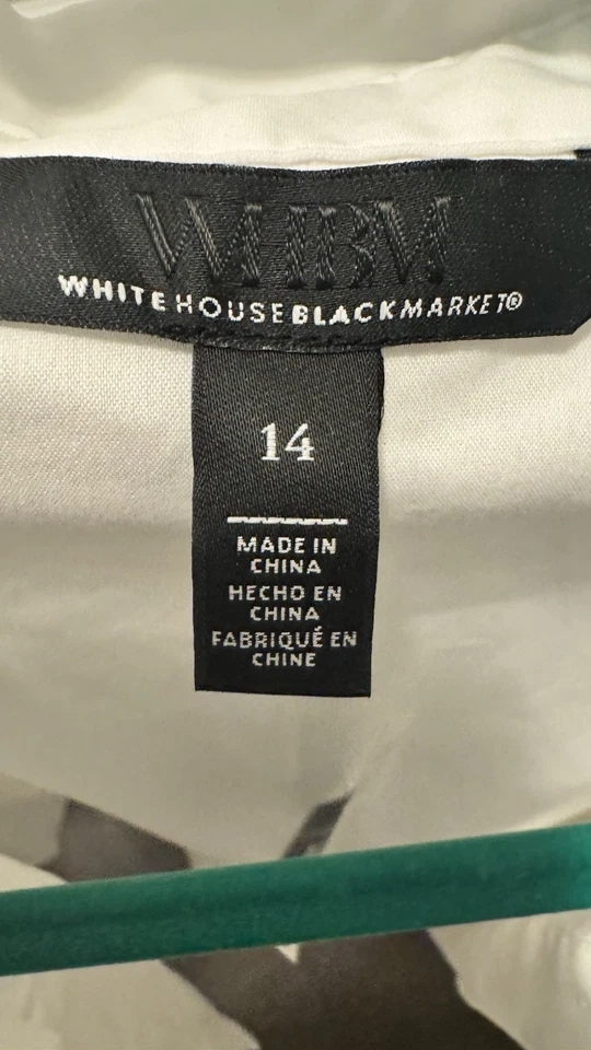 NUEVO CON ETIQUETAS Camisa Casa Blanca Mercado Negro Mujer 14 Blusa Blanca Abotonada Manga Larga Foto 2 de 4