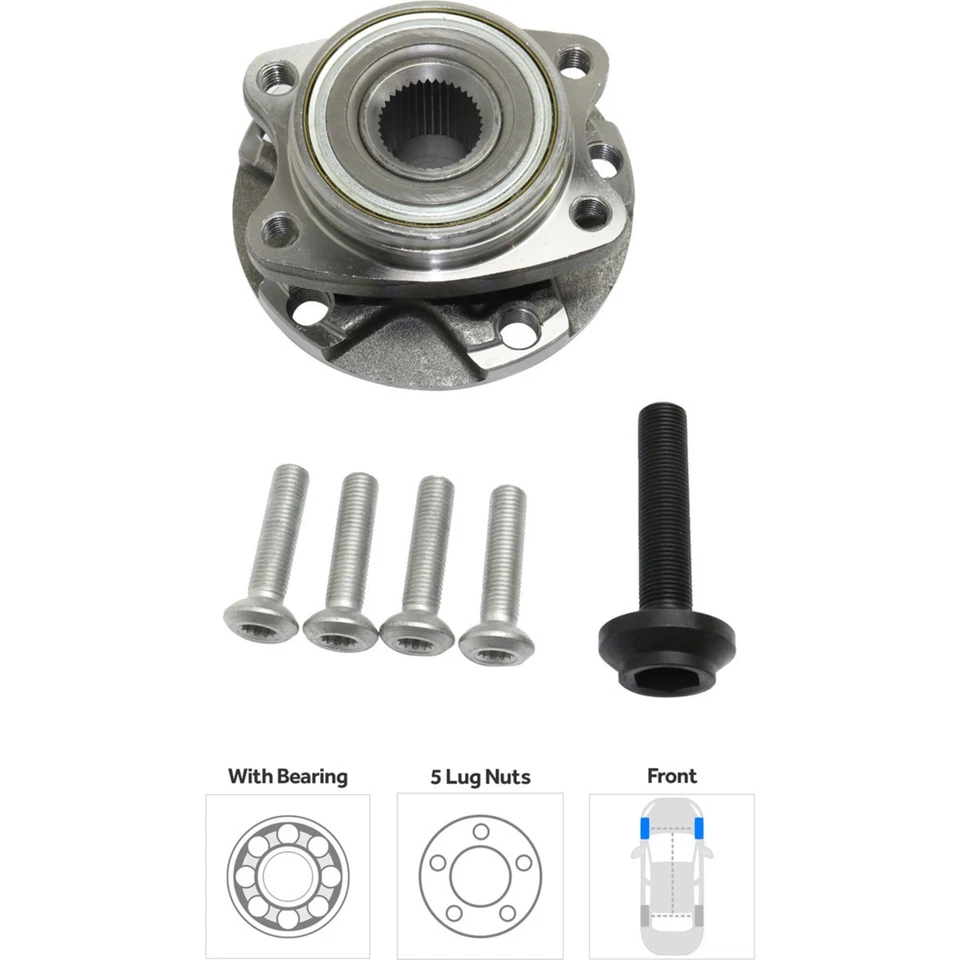 Juego de bujes de rueda 2 ruedas delantero lado conductor y pasajero izquierdo derecho para Audi RS4 S4 Foto 3 de 4