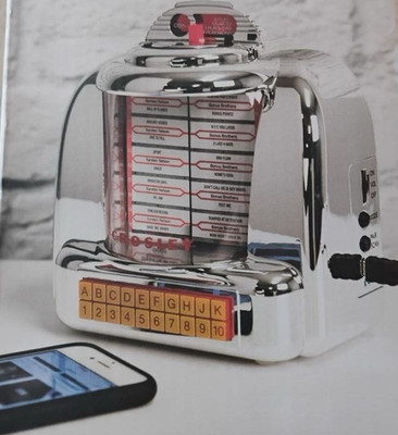 Crosley CR1120A-SI Diner Jukebox Radio Bluetooth FM Open Box Tested Works