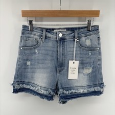 NWT Rise High Rise Patched Hem Detail Shorts Sz L Preppy Cottagecore Distressed