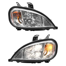 Par de Faros Halógenos Cromados para Freightliner Columbia 2004-2017 L/R