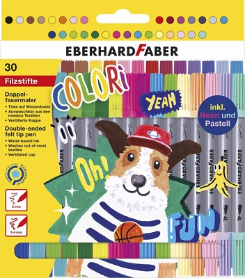 Eberhard Faber Doppelfasermaler Filzstifte  Colori 30er Set Neon Pastell