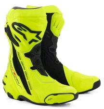 ALPINESTARS SUPERTECH R V2 MOTORCYCLE ROAD RACE BOOTS FLURO YELLOW SIZES 39-48