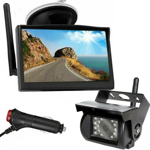 5" Wireless Backup Camera and Rear View Monitor Kit for 12-24V Caravan RVs Truck